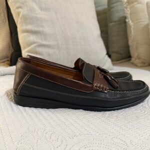 Johnston & Murphy Men's  Locklin Oiled Leather Tassel Loafers Black 10.5